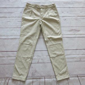 Zara Basic Beige Faux Leather Slim Skinny Pants - Size Small